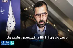کمیسیون امنیت ملی پیگیر موضوع خروج از NPT