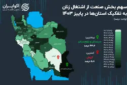 سهم صنعت از اشتغال؛ زنان صنعتگر در کدام استان هستند؟