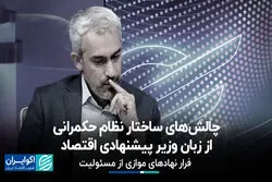 چالش‌های ساختار نظام حکمرانی از زبان وزیر پیشنهادی اقتصاد