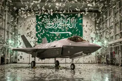 رونمایی از جنگنده «اف ۳۵» با نشان عربستان /ورود به باشگاه کاربران جنگنده‌های پنهان‌کار +عکس
