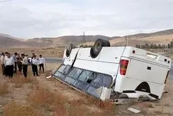 تکرار حادثه تلخ برای دانش‌آموزان / جزئیات واژگونی مینی‌بوس در ملکان