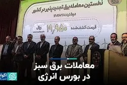 معاملات برق سبز در بورس انرژی