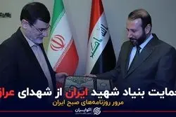 حمایت بنیاد شهید ایران از شهدای عراق