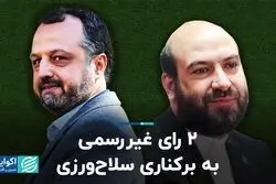 2 رای غیررسمی به برکناری سلاح‌ورزی