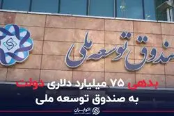 بدهی 75 میلیارد دلاری دولت به صندوق توسعه ملی 