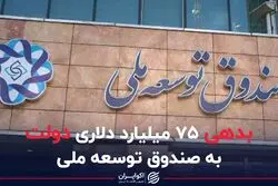 بدهی 75 میلیارد دلاری دولت به صندوق توسعه ملی 