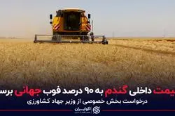 قیمت داخلی گندم به 90 درصد فوب جهانی برسد