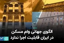 الگوی جهانی وام مسکن در ایران قابلیت اجرا ندارد 