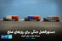 دستورالعمل جنگی برای روزهای صلح/ نسخه دولت برای گمرک