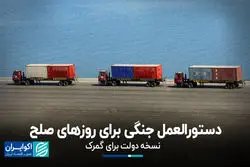 دستورالعمل جنگی برای روزهای صلح/ نسخه دولت برای گمرک