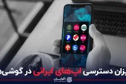 میزان دسترسی اپ های ایرانی در گوشی ها