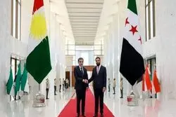 حاشیه در استقبال از بارزانی در دمشق؛ چرا پرچم عراق غایب بود؟