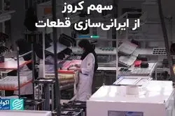سهم کروز از ایرانی‌سازی قطعات