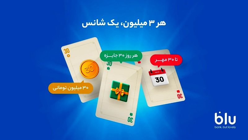 «بلوبانک» روزانه 900 میلیون تومان جایزه می‌دهد