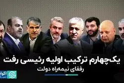  یک چهارم ترکیب اولیه رئیسی رفت 

