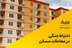 احتیاط جنگی در معاملات مسکن