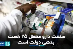 صنعت دارو معطل 25 همت بدهی دولت است