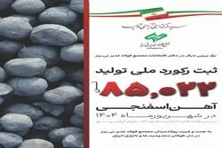  مجتمع فولاد غدیر نی ریز، رکورددار تولید آهن اسفنجی با تکنولوژی ایرانی Pred در کشور