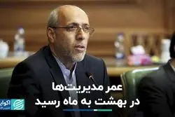 عمر مدیریت‌ها در بهشت به ماه رسید