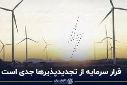 فرار سرمایه از تجدیدپذیرها جدی است