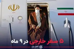 5 سفر خارجی در 9 ماه