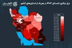 نمایی از بازارکار استان‌ها در تابستان؛ کدام استان در قله بیکاری قرار دارد؟