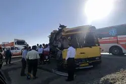 ۴۰ مصدوم در پی انحراف اتوبوس در جاده سبزوار