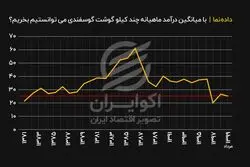 با درآمد میانگین مردم ایران در سال‌های مختلف،  چقدر در هر ماه بازار گوشت گوسفند می‌دادند؟