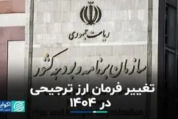 تغییر فرمان ارز ترجیحی در 1404