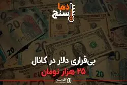 بی‌قراری دلار در کانال ۲۵ هزار تومان