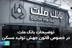 توضیحات بانک ملت در خصوص قانون جهش تولید مسکن