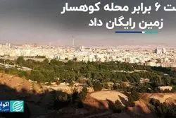 دولت 6 برابر محله کوهسار زمین رایگان داد
