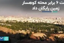 دولت 6 برابر محله کوهسار زمین رایگان داد