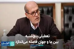 تعطیلی پنجشنبه بین ما و جهان فاصله می‌اندازد