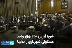 شورا آدرس 200 هزار واحد مسکونی شهرداری را ندارد!