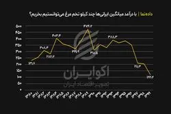 با درآمد میانگین ایرانی‌ها چند کیلو تخم مرغ می‌توانستیم بخریم؟