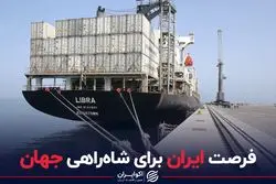 فرصت ایران برای شاه‌راهی جهان