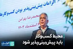 محیط کسب‌وکار باید پیش‌بینی‌پذیر شود