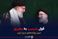 قول رئیسی به رهبری