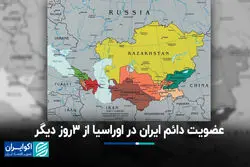 عضویت دائم ایران در اوراسیا از 3 روز دیگر/ صادرات 80 درصد کالاها با تعرفه صفر