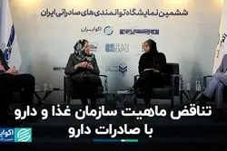 تناقض ماهیت سازمان غذا و دارو با صادرات دارو