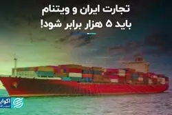 تجارت ایران و ویتنام باید 5 هزار برابر شود!