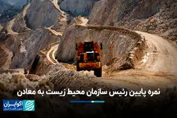 نمره پایین رئیس سازمان محیط زیست به معادن