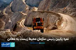 نمره پایین رئیس سازمان محیط زیست به معادن