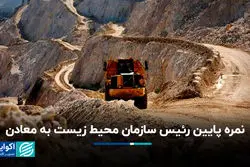 نمره پایین رئیس سازمان محیط زیست به معادن