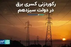 رکوردزنی کسری برق در دولت سیزدهم