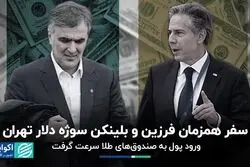 سفر همزمان فرزین و بلینکن سوژه دلار تهران