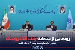 رونمایی از سامانه چک الکترونیک