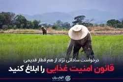 قانون امنیت غذایی را ابلاغ کنید