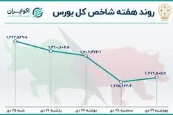  بازدهی بورس در هفته آخر دی / نزول بازار سهام شدت گرفت